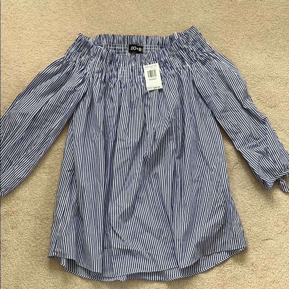 Off the Shoulder striped shirt Bloomingdales!
